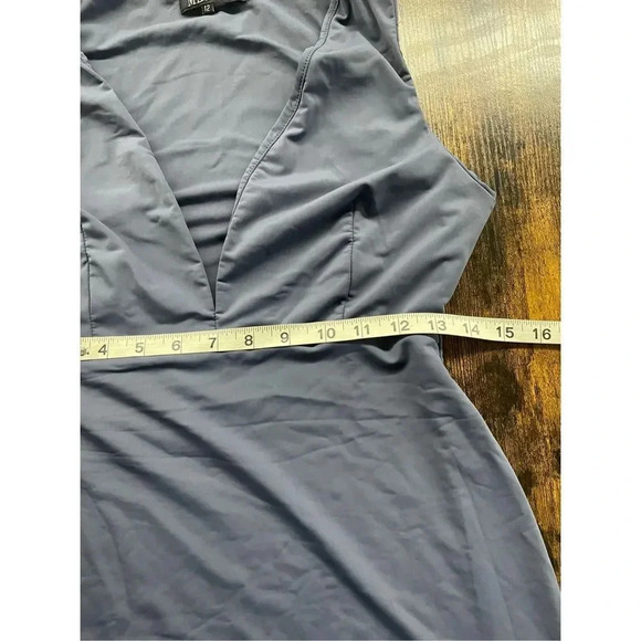 Meshki blue deep V midi dress Size 12 - Picture 5 of 11